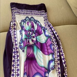 Strapless colorful beach dress from capri italy